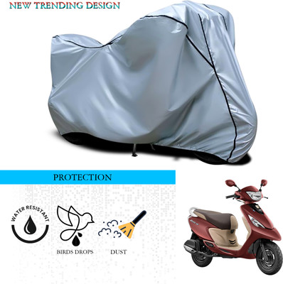 ANTHUB Waterproof Two Wheeler Cover for TVS(Scooty Zest 110, Silver)