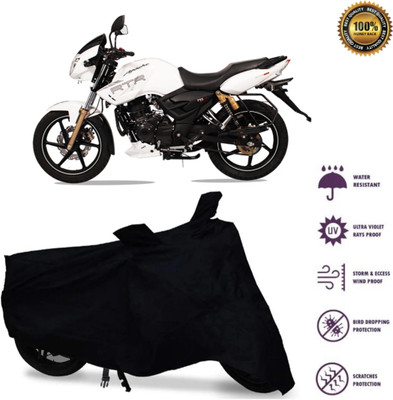 DeepShakshi AUTOMOTIVE Two Wheeler Cover for TVS(Apache 150, Black)