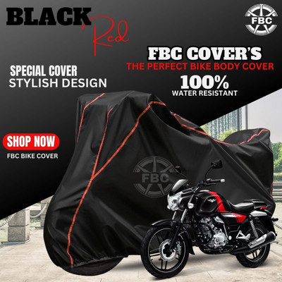 FBC Waterproof Two Wheeler Cover for Bajaj(V15, Black, Red)