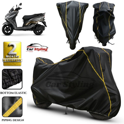 Car Styling Waterproof Two Wheeler Cover for Suzuki(Burgman Street 125, Black, Yellow)