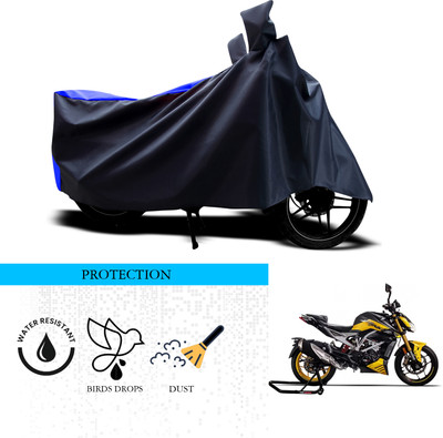 ANTHUB Waterproof Two Wheeler Cover for TVS(Apache RTR 310, Black, Blue)