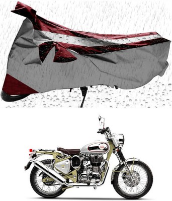 Ascension Two Wheeler Cover for Royal Enfield(Bullet Trials 500, Silver, Maroon)