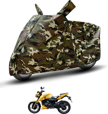 Auto Hub Waterproof Two Wheeler Cover for TVS(Apache RTR 200, Brown)