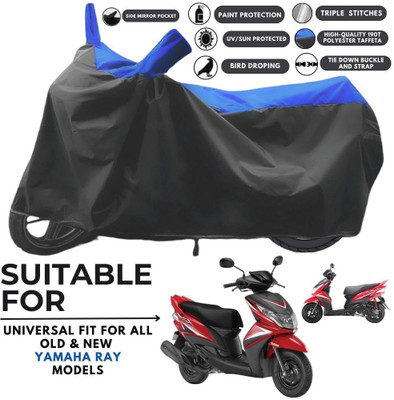 MADAFIYA Two Wheeler Cover for Yamaha(Ray Z, Black, Blue)