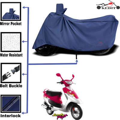 KEDIT Two Wheeler Cover for Universal For Bike(Pep Plus BS6, Blue)