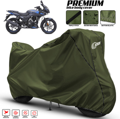 xodi Waterproof Two Wheeler Cover for Bajaj(Pulsar 220 DTS-i, Green, Black)