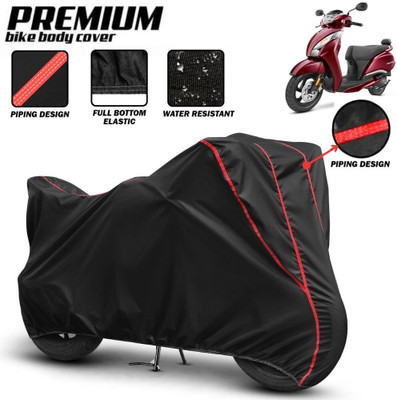Mwiss Waterproof Two Wheeler Cover for TVS(Jupiter, Black, Red)