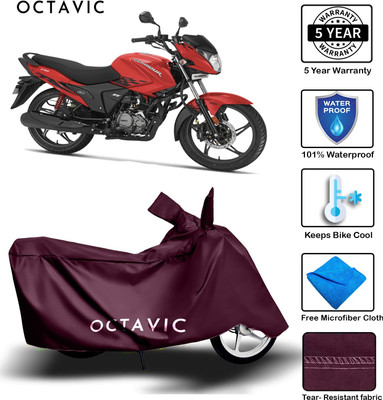 octavic Waterproof Two Wheeler Cover for Honda(Glamour, Maroon)