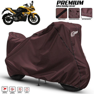 xodi Waterproof Two Wheeler Cover for Bajaj(Pulsar RS200 BS6, Maroon, Black)