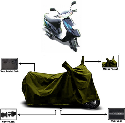Amexride Two Wheeler Cover for TVS(Teenz, Green)