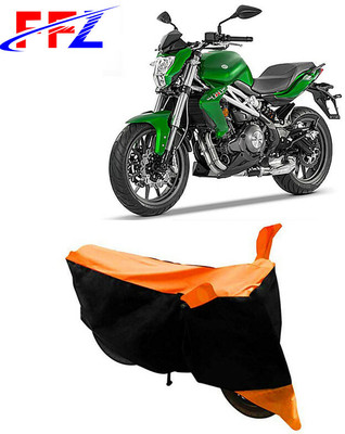 FFZ Waterproof Two Wheeler Cover for Benelli(TNT 300, Black, Orange)