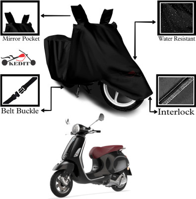 KEDIT Two Wheeler Cover for Piaggio(Vespa, Black)
