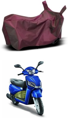 Mdstar Waterproof Two Wheeler Cover for Mahindra(Gusto Electric, Maroon)