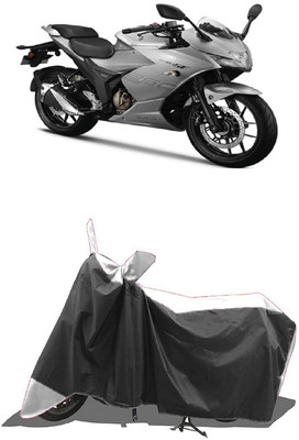 SUGASHRI Waterproof Two Wheeler Cover for Suzuki(Gixxer SF 250, White, Black)