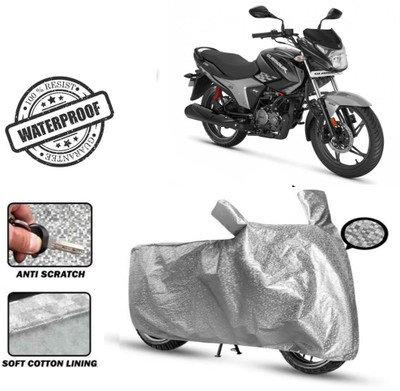 ROYAL AUTO MART Waterproof Two Wheeler Cover for Hero(Glamour, Silver)