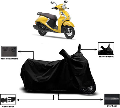 Amexride Two Wheeler Cover for Yamaha(Fascino, Black)