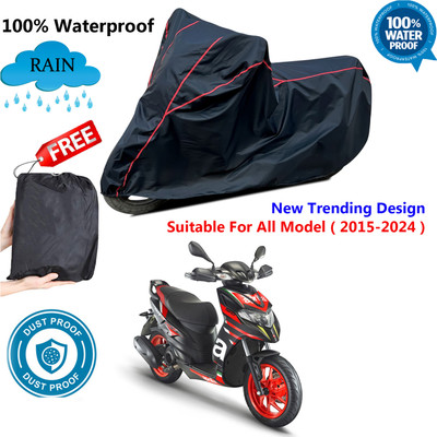 AUTOCAD Waterproof Two Wheeler Cover for Aprilia(Black, Red)