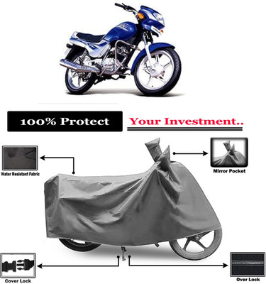 Amexride Two Wheeler Cover for TVS(Victor GLX, Grey)