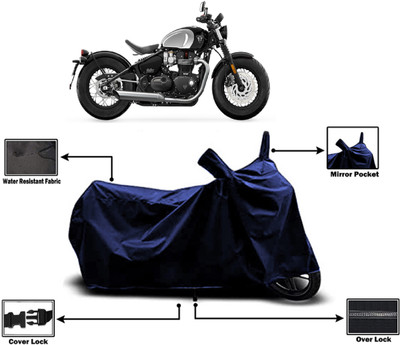 Amexride Two Wheeler Cover for Triumph(Bonneville Bobber BS6, Blue)