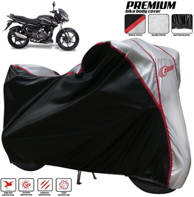 xodi Waterproof Two Wheeler Cover for Bajaj(Pulsar 150 DTS-i, Silver, Black)