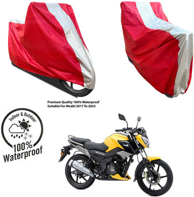 AUTOCAD Waterproof Two Wheeler Cover for Bajaj(Discover 150 f, Silver, Red)