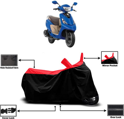 Amexride Two Wheeler Cover for TVS(Scooty Zest 110 BS6, Red)
