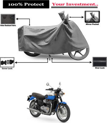 Amexride Two Wheeler Cover for Triumph(Bonneville T120 Black BS6, Grey)