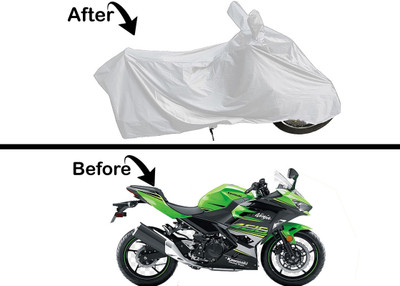Archistylo Waterproof Two Wheeler Cover for Kawasaki(Ninja 400, Silver)