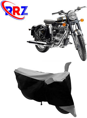 RRZ Waterproof Two Wheeler Cover for Royal Enfield(Classic Chrome, Black, Grey)