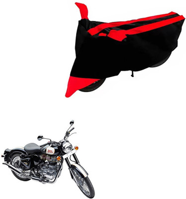 DeepShakshi AUTOMOTIVE Two Wheeler Cover for Royal Enfield(Classic 500, Black, Red)