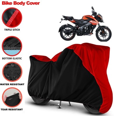 Grizzly Two Wheeler Cover for Bajaj(Pulsar NS125, Black, Red)