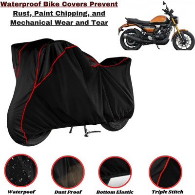 Autohaux Waterproof Two Wheeler Cover for TVS(Black, Red)