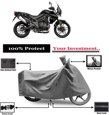Amexride Two Wheeler Cover for Triumph(Tiger 800 XR, Grey)