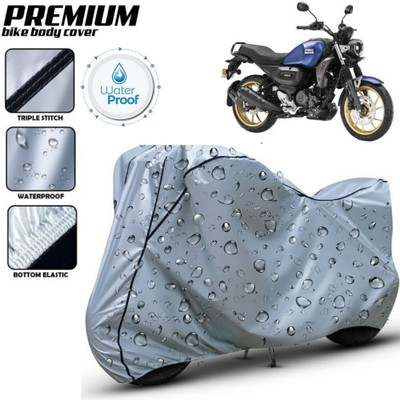 Delphinium Waterproof Two Wheeler Cover for Yamaha(FZ-X, Silver, Black)