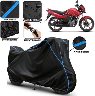 kerwa Two Wheeler Cover for Hero(Passion Xpro, Black, Blue)