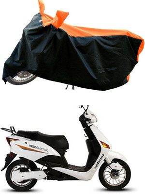 DeepShakshi AUTOMOTIVE Waterproof Two Wheeler Cover for Hero(Electric Optima DX BS6, Orange)