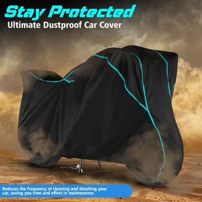 Delphinium Waterproof Two Wheeler Cover for TVS(Star City Plus, Black)