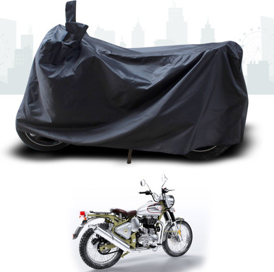 ANTHUB Waterproof Two Wheeler Cover for Royal Enfield(Bullet Trials 500, Black)