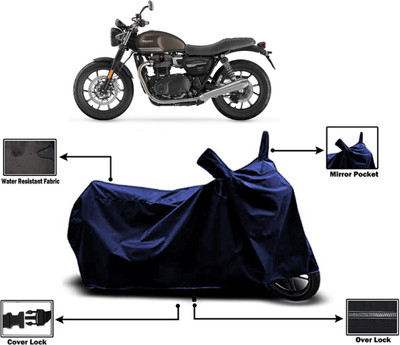 Amexride Two Wheeler Cover for Triumph(Street Twin BS6, Blue)