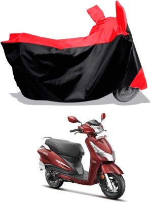 Amexride Two Wheeler Cover for Hero(Duet LX 110CC, Black, Red)