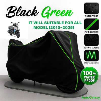 AutoGalaxy Waterproof Two Wheeler Cover for Honda(Dio, Black, Green)