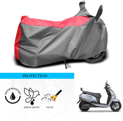 ANTHUB Waterproof Two Wheeler Cover for TVS(iQube Electric, Grey, Red)