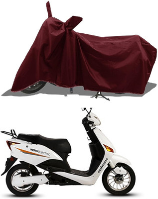DeepShakshi AUTOMOTIVE Waterproof Two Wheeler Cover for Hero(Electric Optima DX BS6, Maroon)