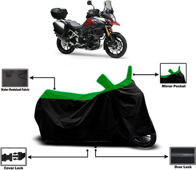 Amexride Two Wheeler Cover for Suzuki(V Strom 1000, Green)