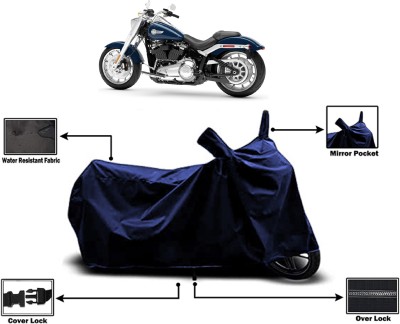 Amexride Two Wheeler Cover for Harley Davidson(Fat Boy, Blue)