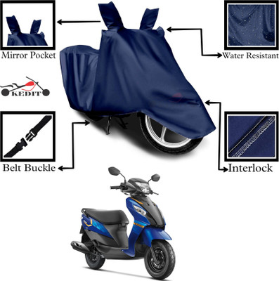 KEDIT Two Wheeler Cover for Suzuki(Let's, Blue)