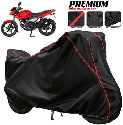 AutoGalaxy Waterproof Two Wheeler Cover for Bajaj(Pulsar 135 LS DTS-i, Black, Red, Multicolor)