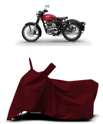 VESMEI Two Wheeler Cover for Royal Enfield(Classic Chrome, Red)