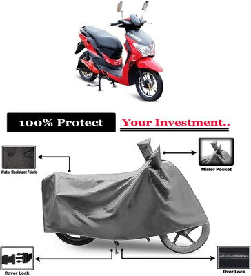 Amexride Two Wheeler Cover for Hero Electric(Electric Dash BS6, Grey)