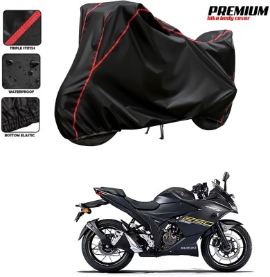 MADAFIYA Waterproof Two Wheeler Cover for Suzuki(Gixxer SF 250, Black, Red)